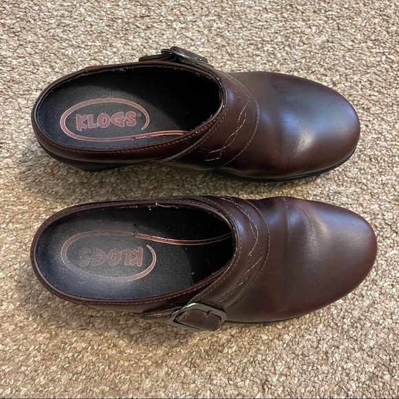 Klogs Womens Clogs Mules Shoes Leather Block Heels | Color: Brown | Size: 6.5 - Picture 6 of 9